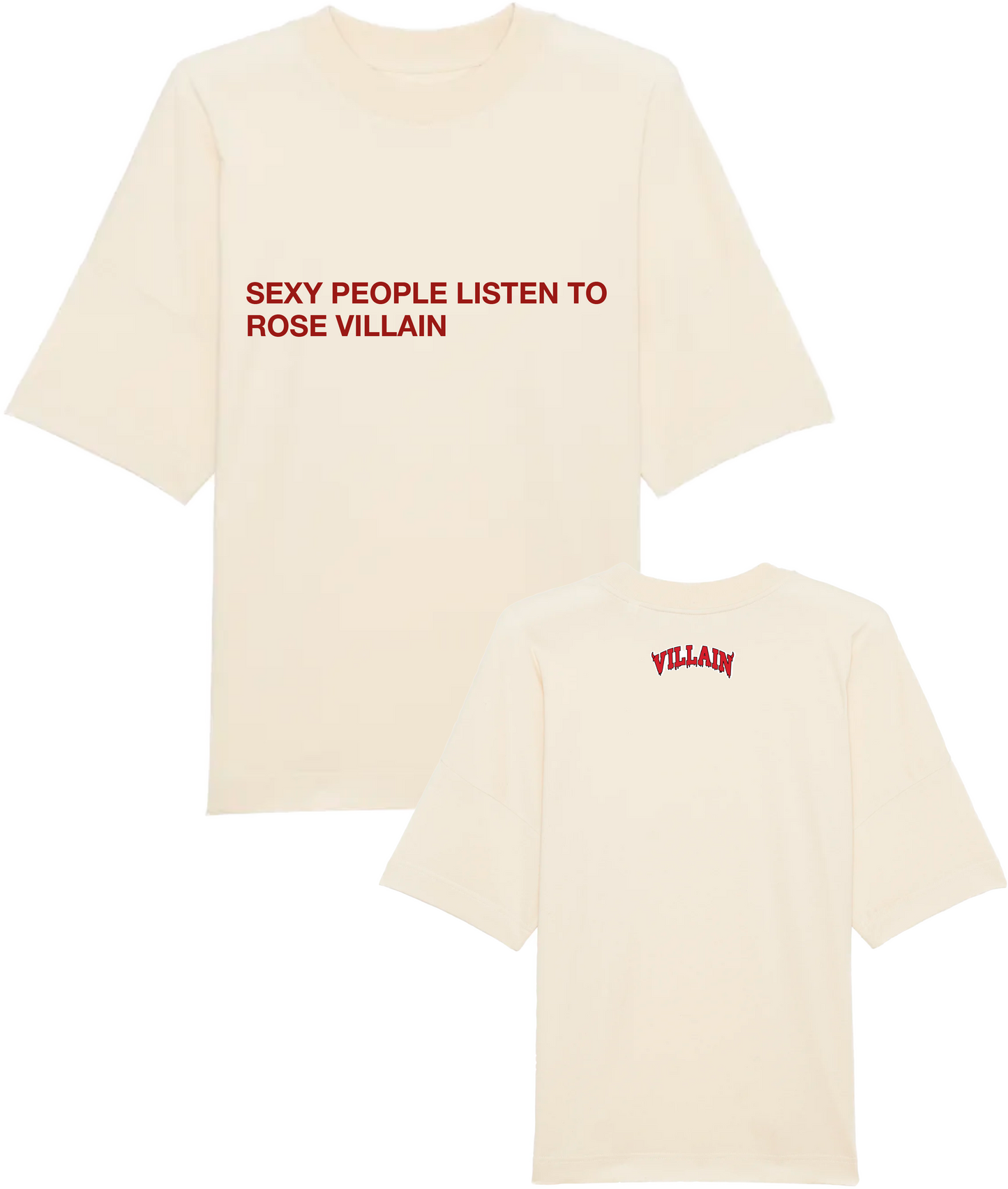 ROSE VILLAIN T-SHIRT "SEXY PEOPLE ROSE VILLAIN" CREAM
