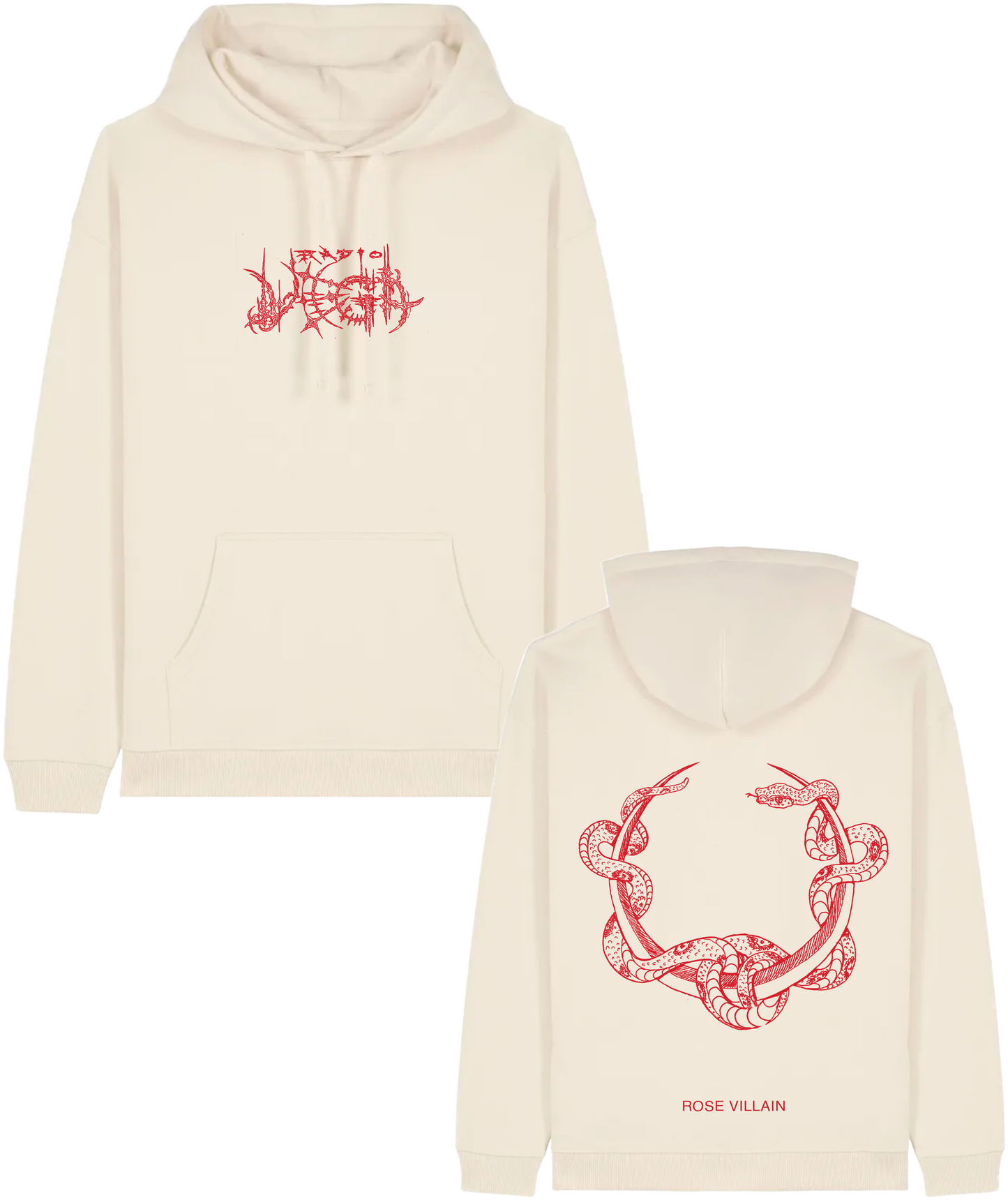 ROSE VILLAIN HOODIE "RADIO VEGA" CREAM