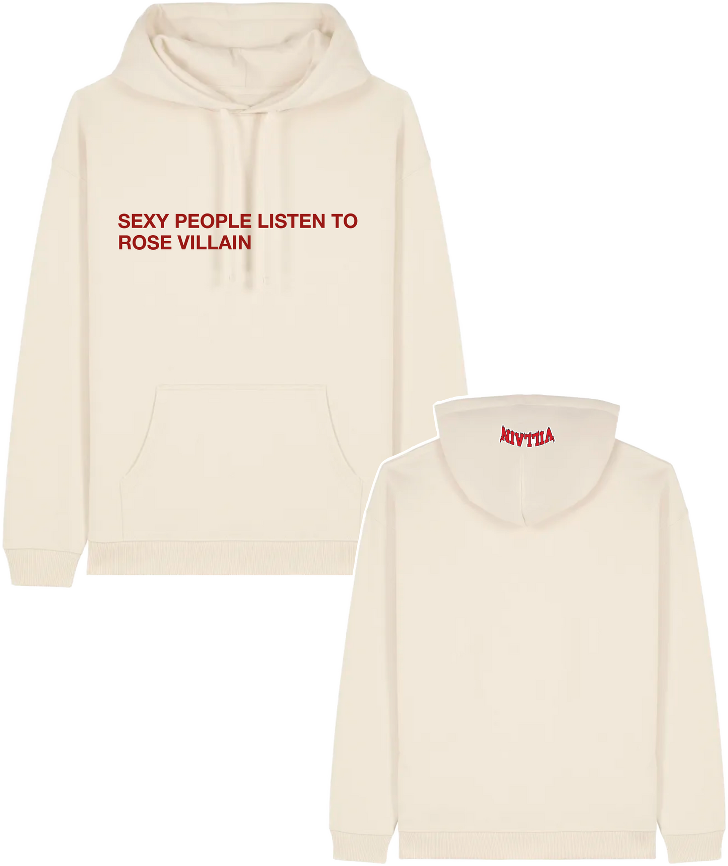 ROSE VILLAIN HOODIE "SEXY PEOPLE" CREAM