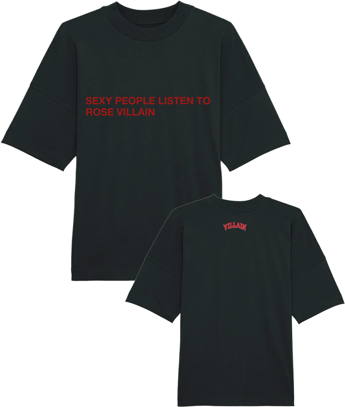 ROSE VILLAIN T-SHIRT "SEXY PEOPLE" BLACK